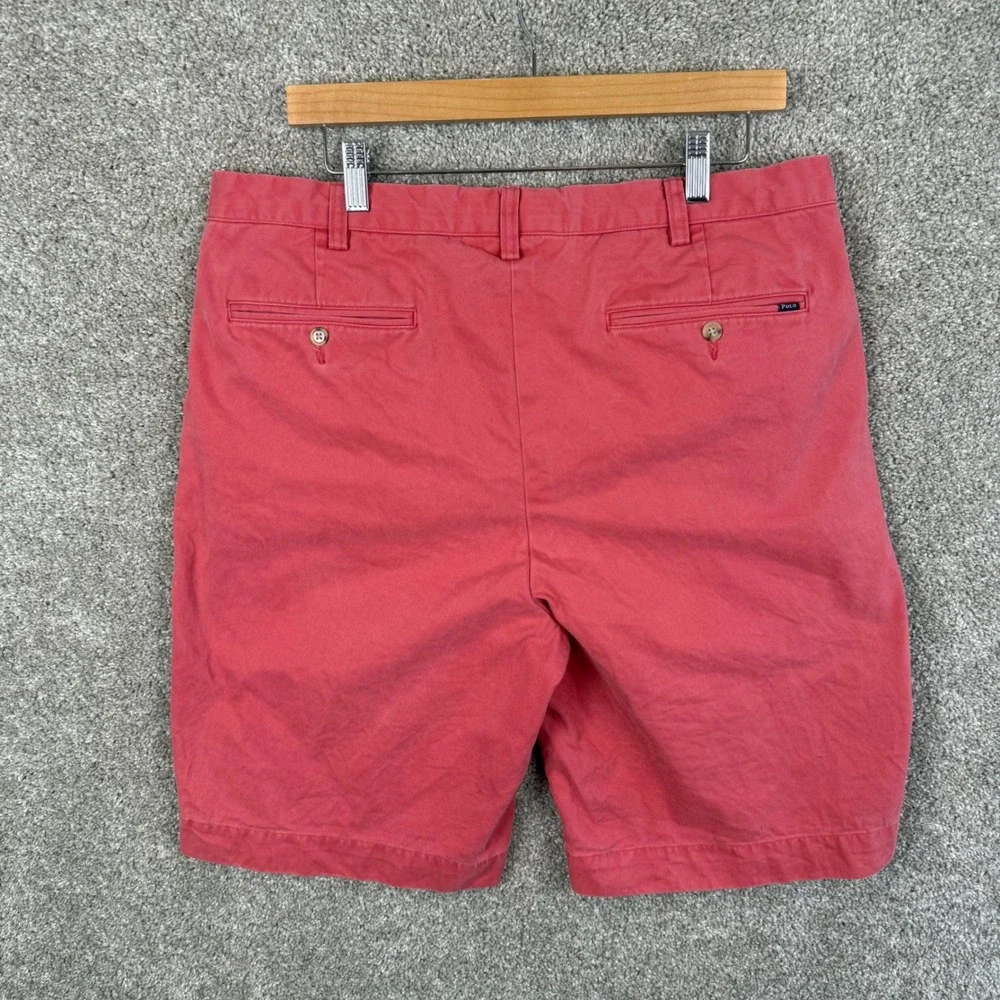 Polo Ralph Lauren Mens 36 Tall Salmon Pink Coral Cotton Chino Shorts Classic Fit